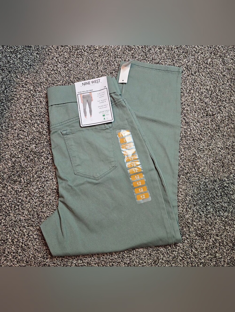 Nwt Nine West Women's Size 12 Heidi Pull-On Pants Sage